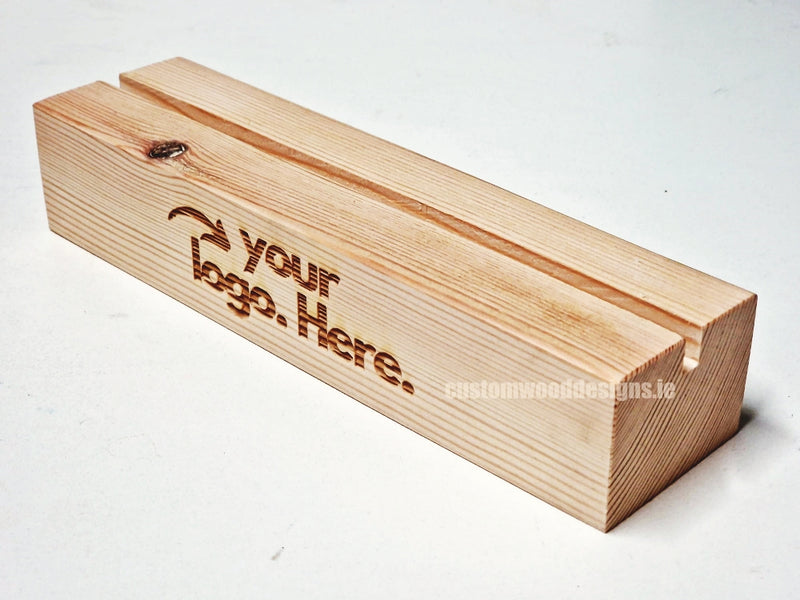 Load image into Gallery viewer, A4 Natural Pine Display Block – Black (Pack of 10) - Custom Wood Designs