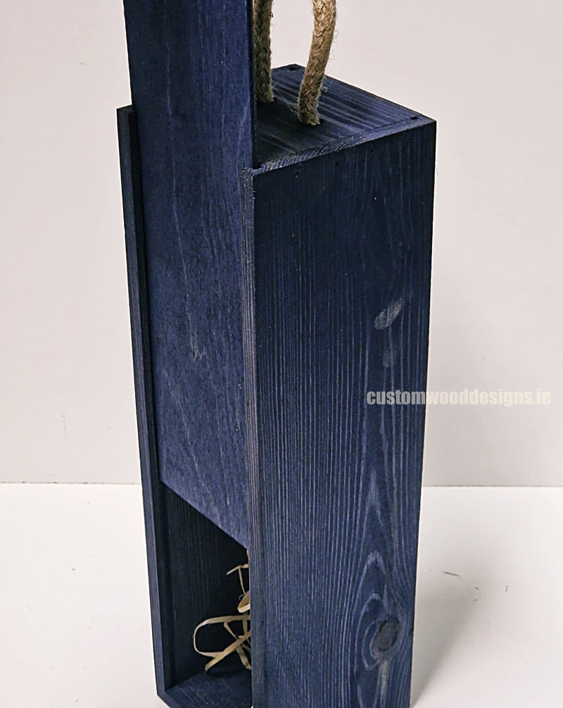 Load image into Gallery viewer, Sliding Lid Bottle Box - Single Blue x25 Bottle box Custom Wood Designs __label: Multibuy Bottle Boxes corporate gift gift box Gift Boxes irisg gift wooden Box CustomWoodDesignsIrelandCorporategiftboxesBottleBoxesGiftingboxesforbottleslaserengravedbottleboxespersonalisedbottleboxesCorporateboxesrusti_6_397e4bc5-49c9-4f81-814d-fbee0e186971