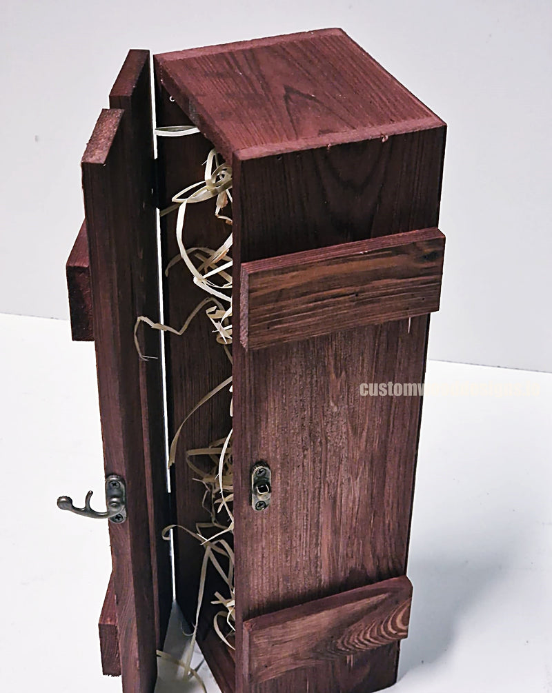 Load image into Gallery viewer, Rustic Bottle Box - Burgundy Single x 25 Bottle box Custom Wood Designs __label: Multibuy Bottle Box gift box Gift Boxes Single bottle box CustomWoodDesignsIrelandb8ecf5fb-7b70-4787-803e-b270d7f5dffa