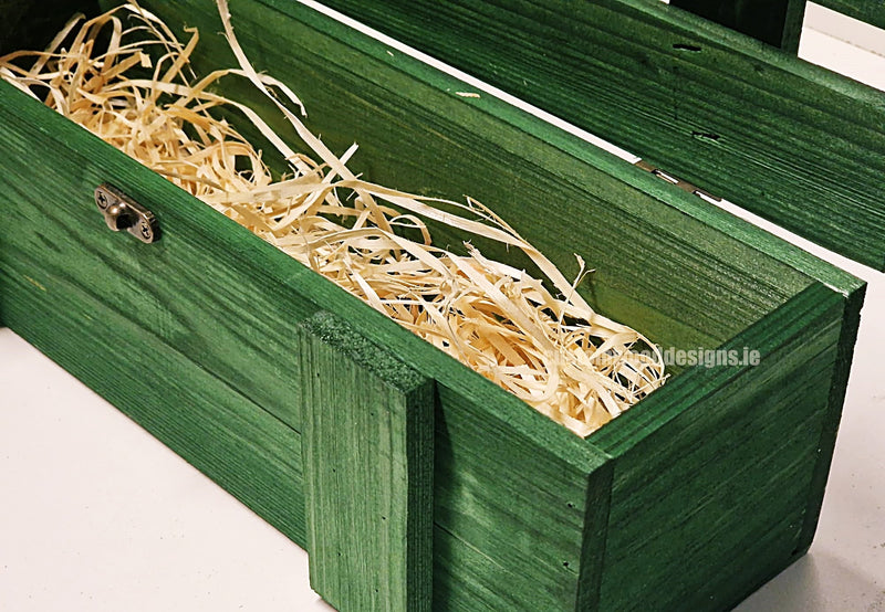 Load image into Gallery viewer, Rustic Bottle Box - Green Single x 25 Bottle box Custom Wood Designs __label: Multibuy Bottle Boxes Gift Boxes CustomWoodDesignsIrelandd4465904-262e-4558-8dbd-68e06d0d9195_c406b7e3-254a-4091-b6ba-2471cc1bdfd4