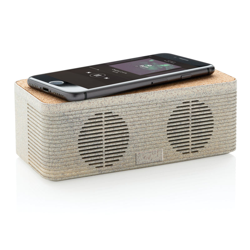 Load image into Gallery viewer, Wheatstraw wireless charging speaker - Custom Wood Designs