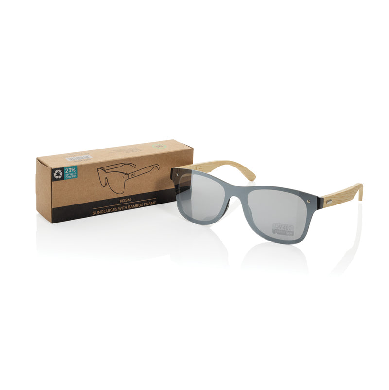Load image into Gallery viewer, Prism RCS recycled plastic sunglasses with bamboo frame - Custom Wood Designs