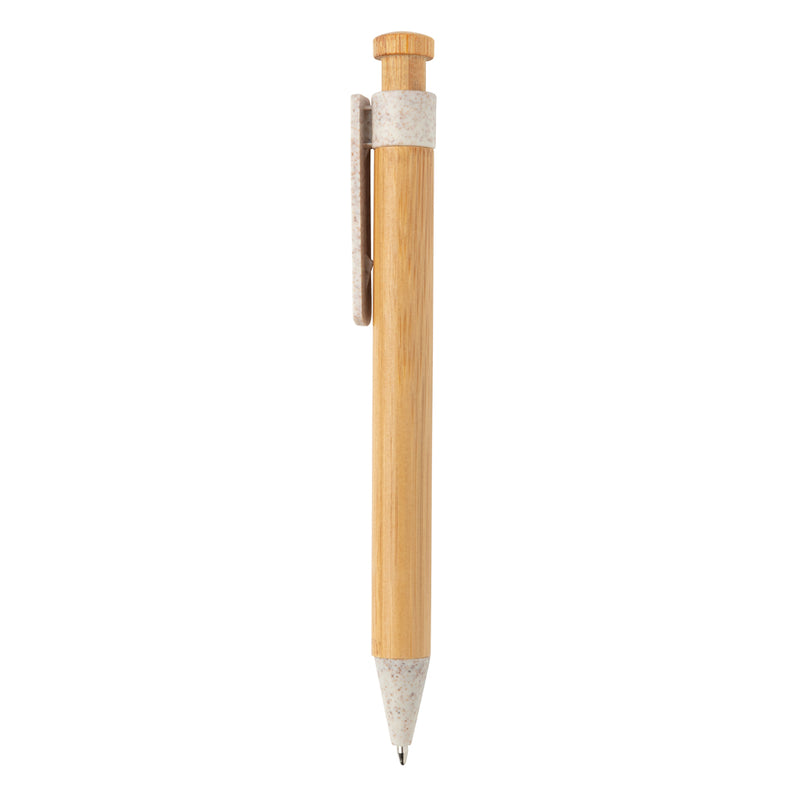 Load image into Gallery viewer, Bamboo pen with wheatstraw clip - Custom Wood Designs