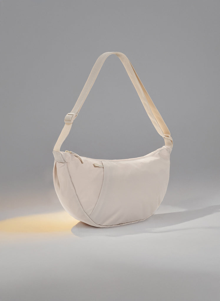 Load image into Gallery viewer, Crescent XL AWARE™ RPET half moon sling bag - Custom Wood Designs Crescent XL AWARE™ RPET half moon sling bag