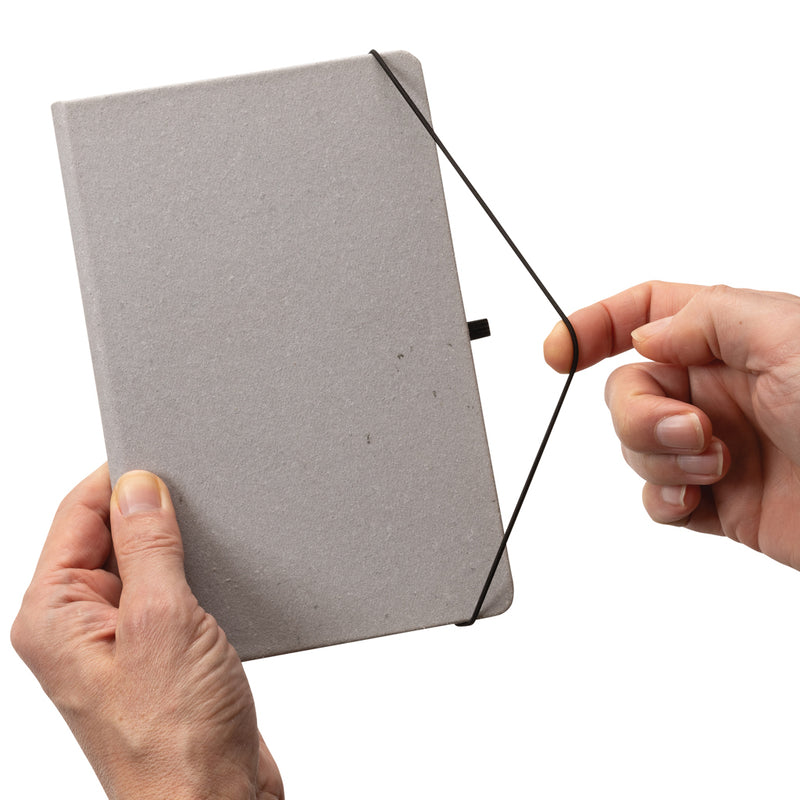 Load image into Gallery viewer, GRS Recycled leather hardcover notebook A5 - Custom Wood Designs