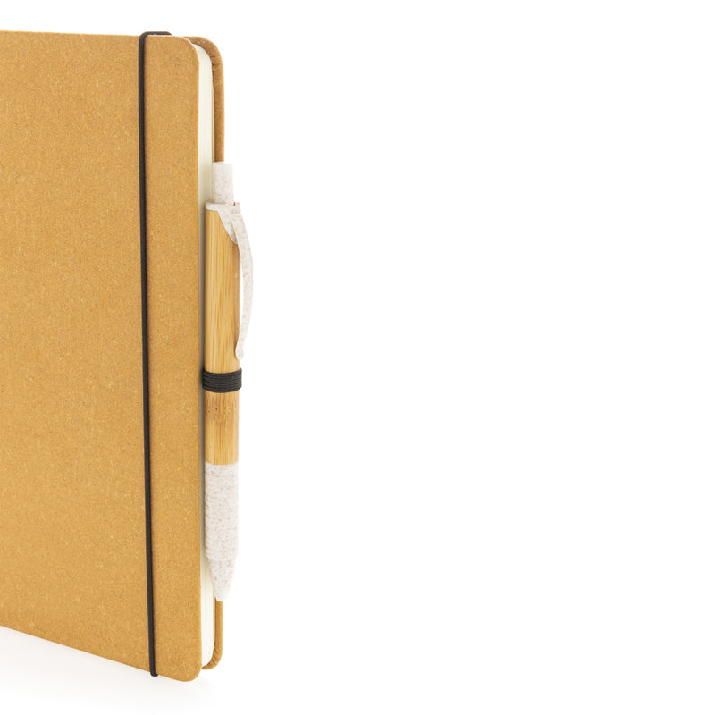 Load image into Gallery viewer, GRS Recycled leather hardcover notebook A5 - Custom Wood Designs