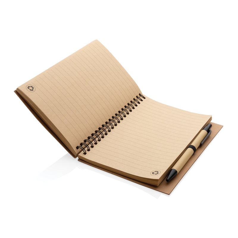 Load image into Gallery viewer, Cork spiral notebook with pen - Custom Wood Designs