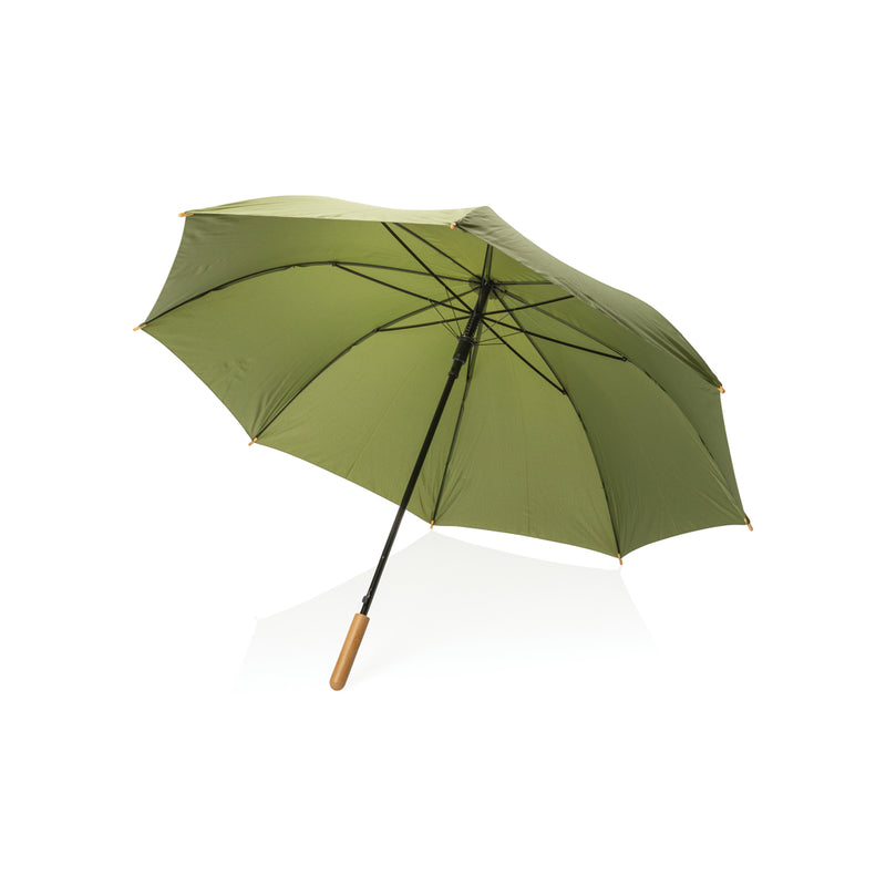 Load image into Gallery viewer, 27" Impact AWARE™ RPET 190T auto open bamboo umbrella - Custom Wood Designs
