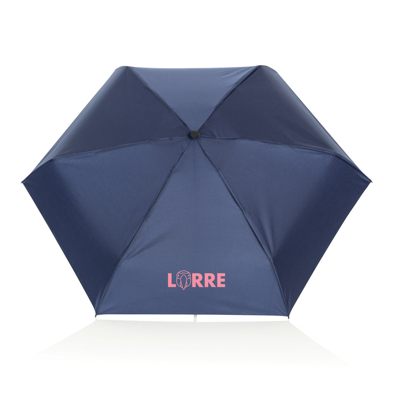 Load image into Gallery viewer, 19.5" Aware™ RPET super mini manual 190T Pongee umbrella - Custom Wood Designs 19.5" Aware™ RPET super mini manual 190T Pongee umbrella