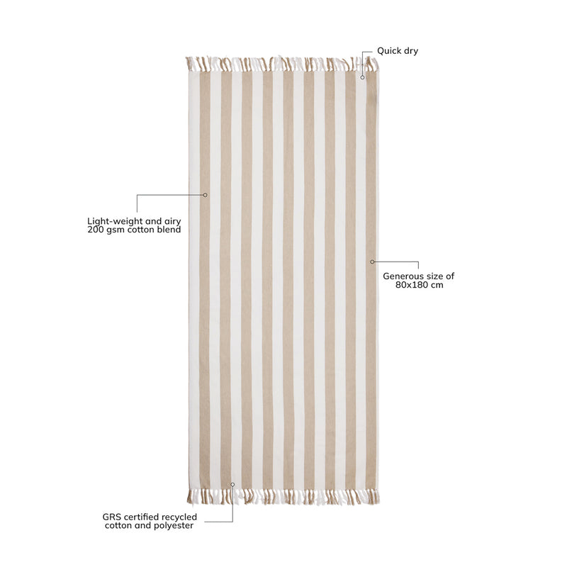 Load image into Gallery viewer, Ornos GRS recycled cotton hammam towel - Custom Wood Designs
