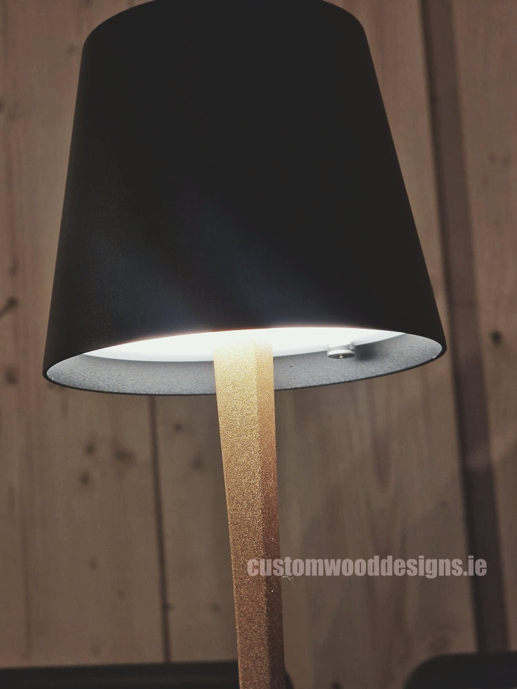 Load image into Gallery viewer, Cordless rechargeable LED table lamp in black for restaurant and hotel tables – available from Custom Wood Designs Ireland
