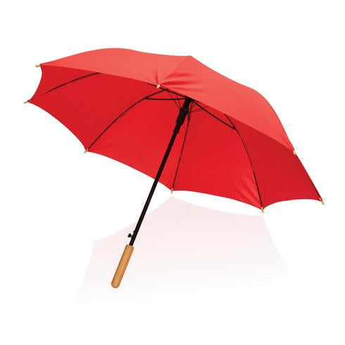 Load image into Gallery viewer, 23" umbrella with bamboo handle pack of 12 Red Custom Wood Designs __label: Multibuy black-23-umbrella-with-bamboo-handle-pack-of-12-53613411336535