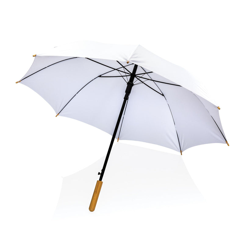Load image into Gallery viewer, 23" umbrella with bamboo handle pack of 12 White Custom Wood Designs __label: Multibuy black-23-umbrella-with-bamboo-handle-pack-of-12-53613413237079