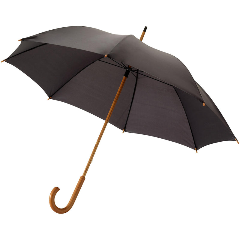 Load image into Gallery viewer, 23" Umbrella with wooden shaft pack of 25 Black Custom Wood Designs __label: Multibuy black-23-umbrella-with-wooden-shaft-pack-of-25-53613587398999
