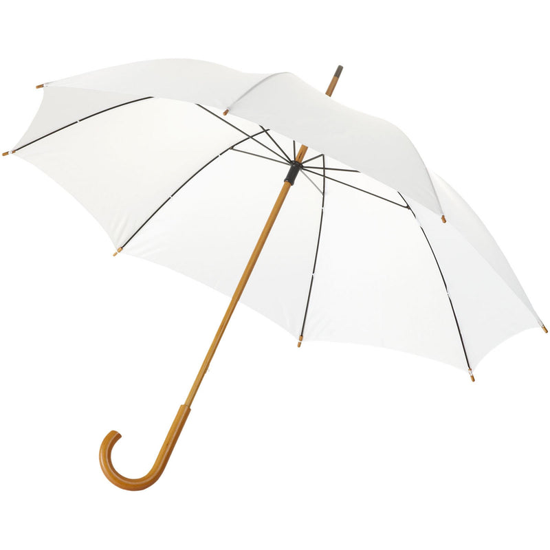 Load image into Gallery viewer, 23" Umbrella with wooden shaft pack of 25 White Custom Wood Designs __label: Multibuy black-23-umbrella-with-wooden-shaft-pack-of-25-53613588054359