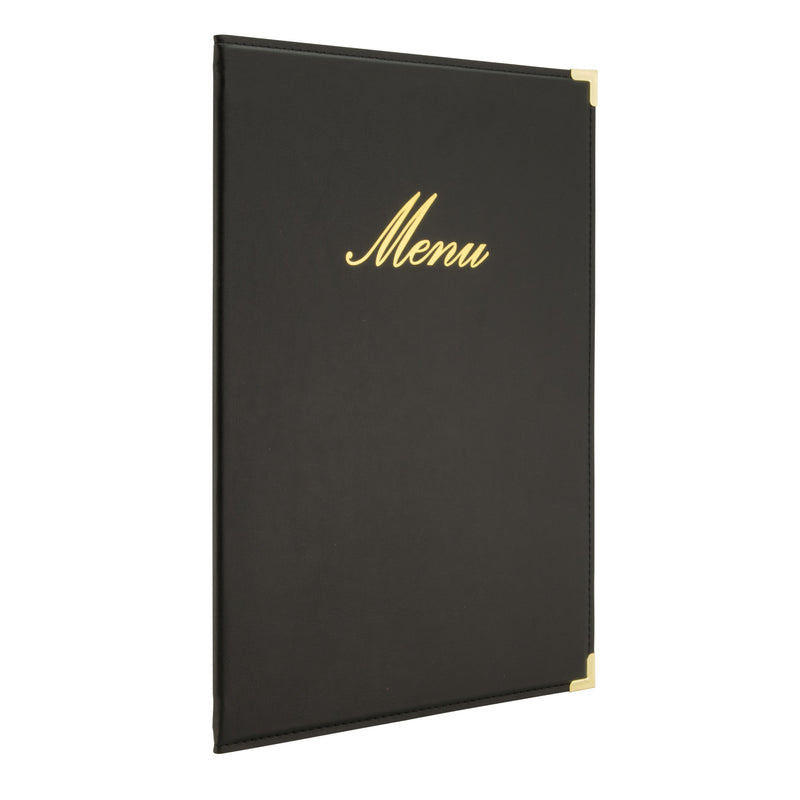 Load image into Gallery viewer, A4 leather menu x10 Custom Wood Designs __label: Multibuy black-a4-leather-menu-x10-53613247332695