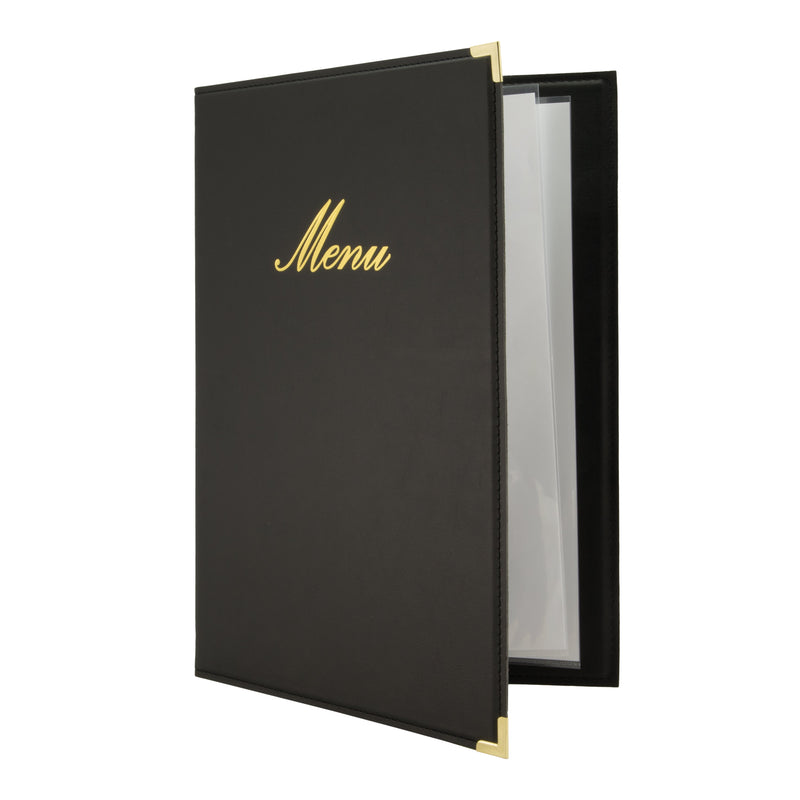 Load image into Gallery viewer, A4 leather menu x10 Custom Wood Designs __label: Multibuy black-a4-leather-menu-x10-53613247758679