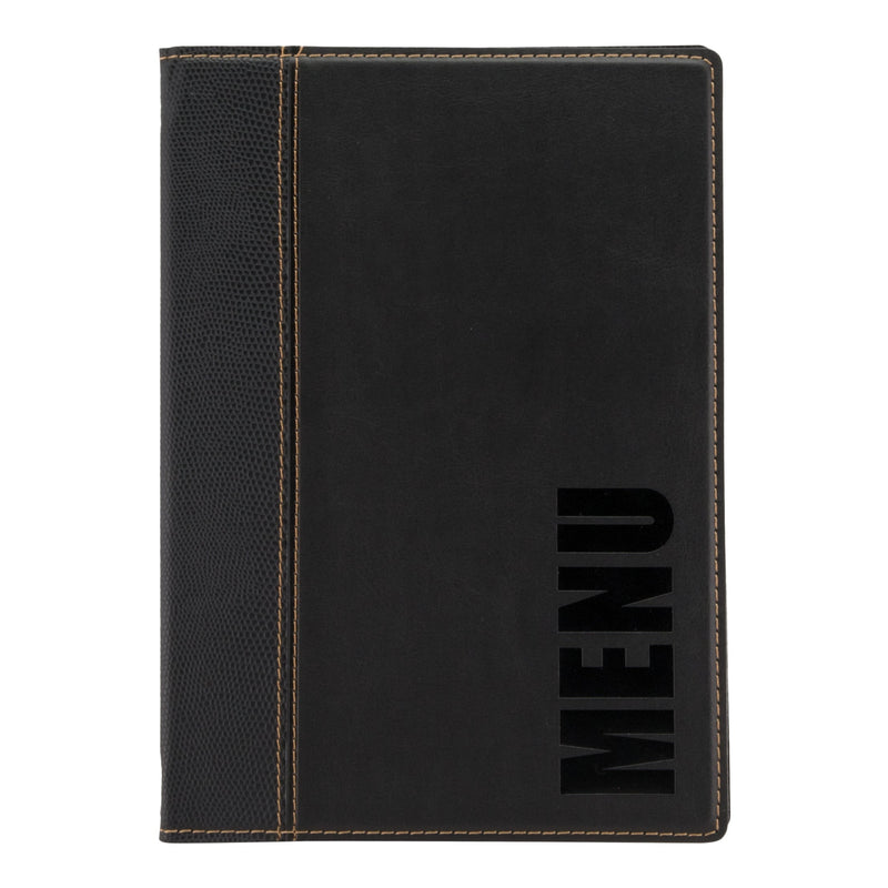 Load image into Gallery viewer, Leather style menu holder A5 pack of 10 Custom Wood Designs __label: Multibuy blacka5leathermenucustomwooddesigns_6794d2ab-f4f1-4f6f-a4e9-836a88d1be32