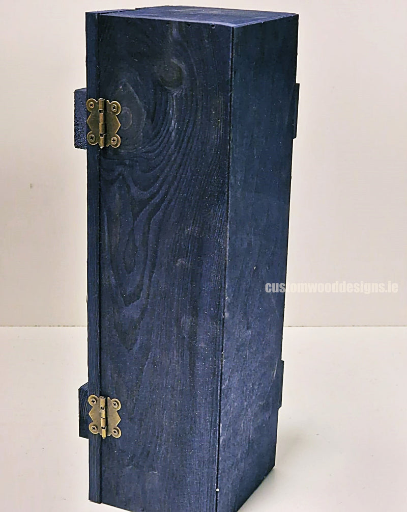 Load image into Gallery viewer, Rustic Bottle Box - Blue Single x 25 Bottle box Custom Wood Designs __label: Multibuy bottle-box-default-title-rustic-bottle-box-blue-single-53613461635415