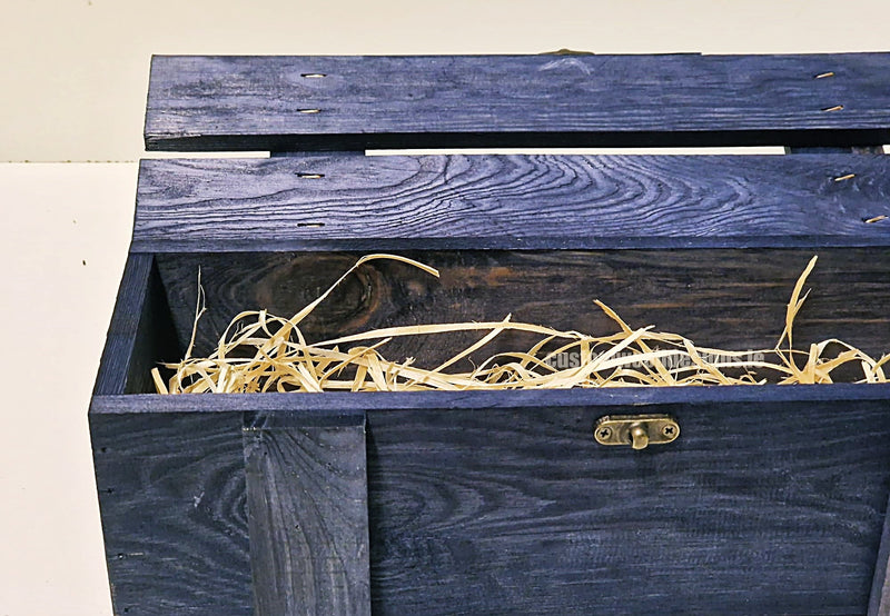 Load image into Gallery viewer, Rustic Bottle Box - Blue Single x 25 Bottle box Custom Wood Designs __label: Multibuy bottle-box-default-title-rustic-bottle-box-blue-single-53613463470423