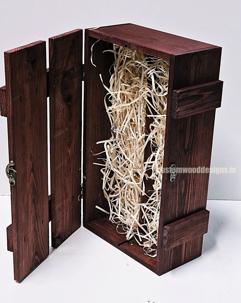 Load image into Gallery viewer, Rustic Bottle Box - Burgundy Double x 25 Bottle box Custom Wood Designs __label: Multibuy Bottle Box gift box Gift Boxes wooden Box bottle-box-default-title-rustic-bottle-box-burgundy-double-53613469925719