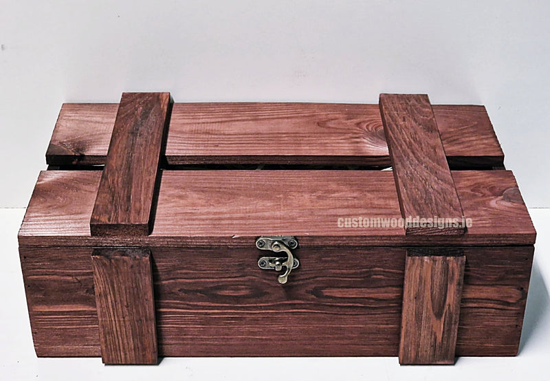 Load image into Gallery viewer, Rustic Bottle Box - Burgundy Double x 25 Bottle box Custom Wood Designs __label: Multibuy Bottle Box gift box Gift Boxes wooden Box bottle-box-default-title-rustic-bottle-box-burgundy-double-53613470679383