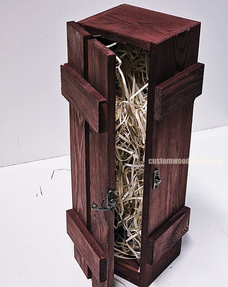 Load image into Gallery viewer, burgundy-wood-bottle-box