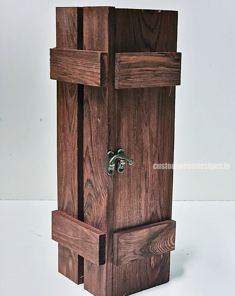 Load image into Gallery viewer, Rustic Bottle Box - Burgundy Single x 25 Bottle box Custom Wood Designs __label: Multibuy Bottle Box gift box Gift Boxes Single bottle box bottle-box-default-title-rustic-bottle-box-burgundy-single-53613456752983
