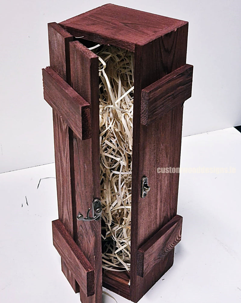 Load image into Gallery viewer, Rustic Bottle Box - Burgundy Single x 25 Bottle box Custom Wood Designs __label: Multibuy Bottle Box gift box Gift Boxes Single bottle box bottle-box-default-title-rustic-bottle-box-burgundy-single-53613457834327