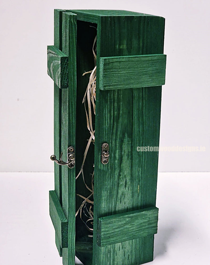 Load image into Gallery viewer, Rustic Bottle Box - Green Single x 25 Bottle box Custom Wood Designs __label: Multibuy Bottle Boxes Gift Boxes bottle-box-default-title-rustic-bottle-box-green-single-53613435715927