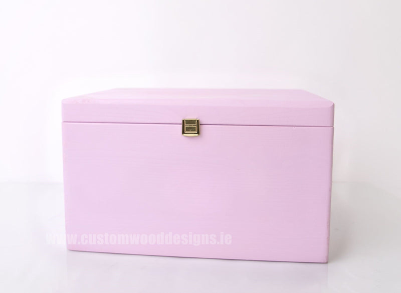 Load image into Gallery viewer, Pink Box PPB1 40 X 30 X 23 cm Box with Lid pin bedroom deco box box with lock container pink box room deco wood wooden box-with-lid-default-title-pink-box-ppb1-40-x-30-x-23-cm-53611815731543