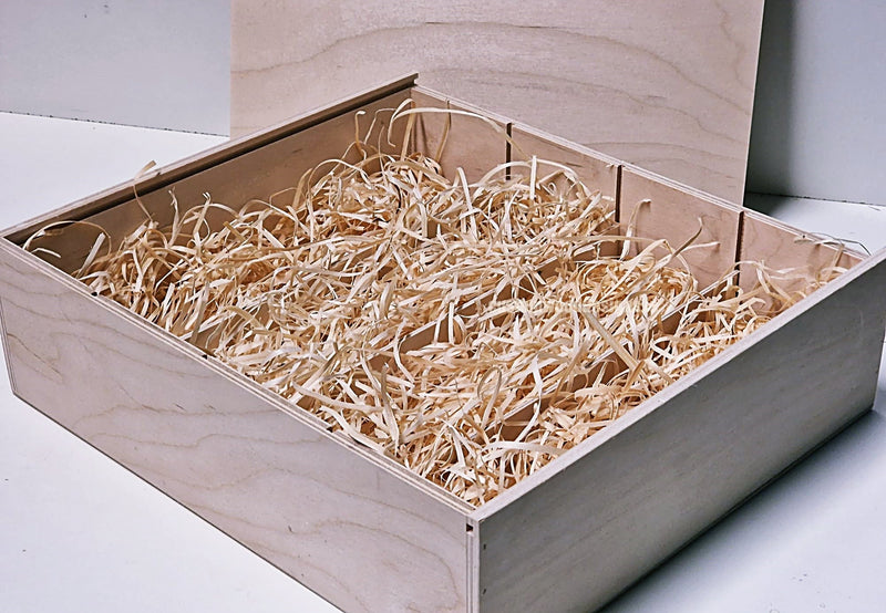 Load image into Gallery viewer, Sliding Lid 4 Bottle Box - Natural x 25 Corporate Gift Box with Wood Wool Custom Wood Designs box corporate gift hamper triple wine box wood wool corporate-gift-box-with-wood-wool-1-sliding-lid-4-bottle-box-natural-x-25-53612175491415