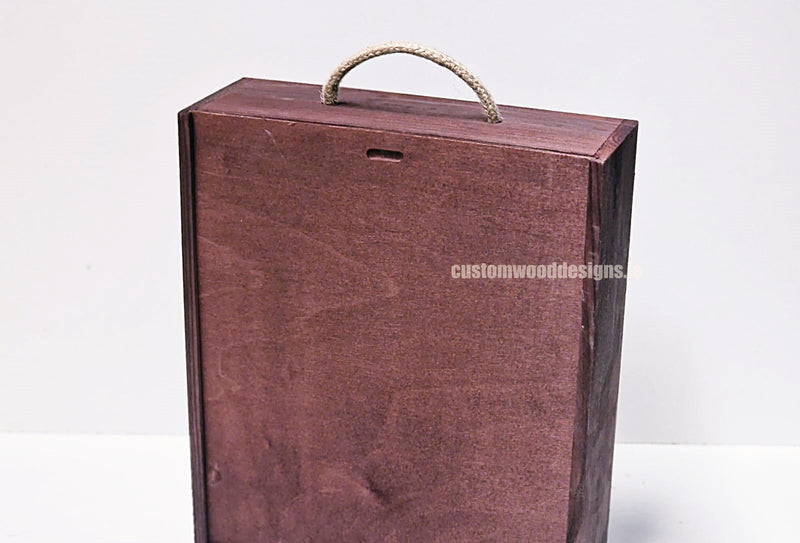 Load image into Gallery viewer, Sliding Lid 3 Bottle Box - Burgundy x25 Corporate Gift Box with Wood Wool Custom Wood Designs box corporate gift hamper triple wine box wood wool corporate-gift-box-with-wood-wool-25-sliding-lid-3-bottle-box-burgundy-x25-52627104465239