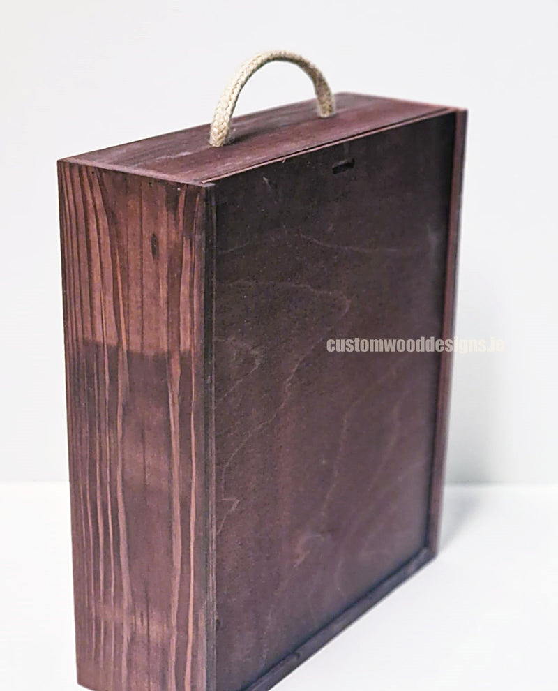 Load image into Gallery viewer, Sliding Lid 3 Bottle Box - Burgundy x25 Corporate Gift Box with Wood Wool Custom Wood Designs box corporate gift hamper triple wine box wood wool corporate-gift-box-with-wood-wool-25-sliding-lid-3-bottle-box-burgundy-x25-52627105972567