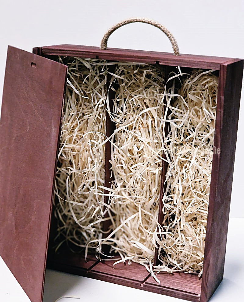 Load image into Gallery viewer, Sliding Lid 3 Bottle Box - Burgundy x25 Corporate Gift Box with Wood Wool Custom Wood Designs box corporate gift hamper triple wine box wood wool corporate-gift-box-with-wood-wool-25-sliding-lid-3-bottle-box-burgundy-x25-53613524091223