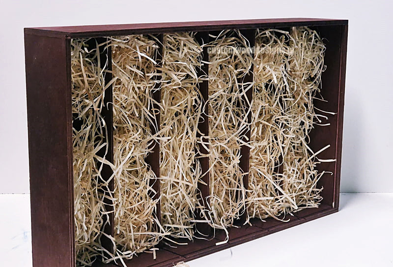 Load image into Gallery viewer, Sliding Lid 6 Bottle Box - Burgundy x 25 Corporate Gift Box with Wood Wool Custom Wood Designs box corporate gift hamper triple wine box wood wool corporate-gift-box-with-wood-wool-25-sliding-lid-6-bottle-box-burgundy-x-25-52627047645527