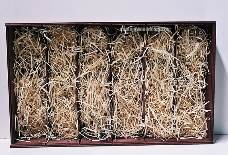 Load image into Gallery viewer, Sliding Lid 6 Bottle Box - Burgundy x 25 Corporate Gift Box with Wood Wool Custom Wood Designs box corporate gift hamper triple wine box wood wool corporate-gift-box-with-wood-wool-25-sliding-lid-6-bottle-box-burgundy-x-25-52627048399191