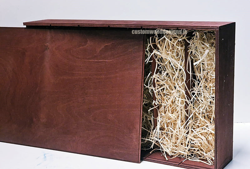 Load image into Gallery viewer, Sliding Lid 6 Bottle Box - Burgundy x 25 Corporate Gift Box with Wood Wool Custom Wood Designs box corporate gift hamper triple wine box wood wool corporate-gift-box-with-wood-wool-25-sliding-lid-6-bottle-box-burgundy-x-25-53613504364887