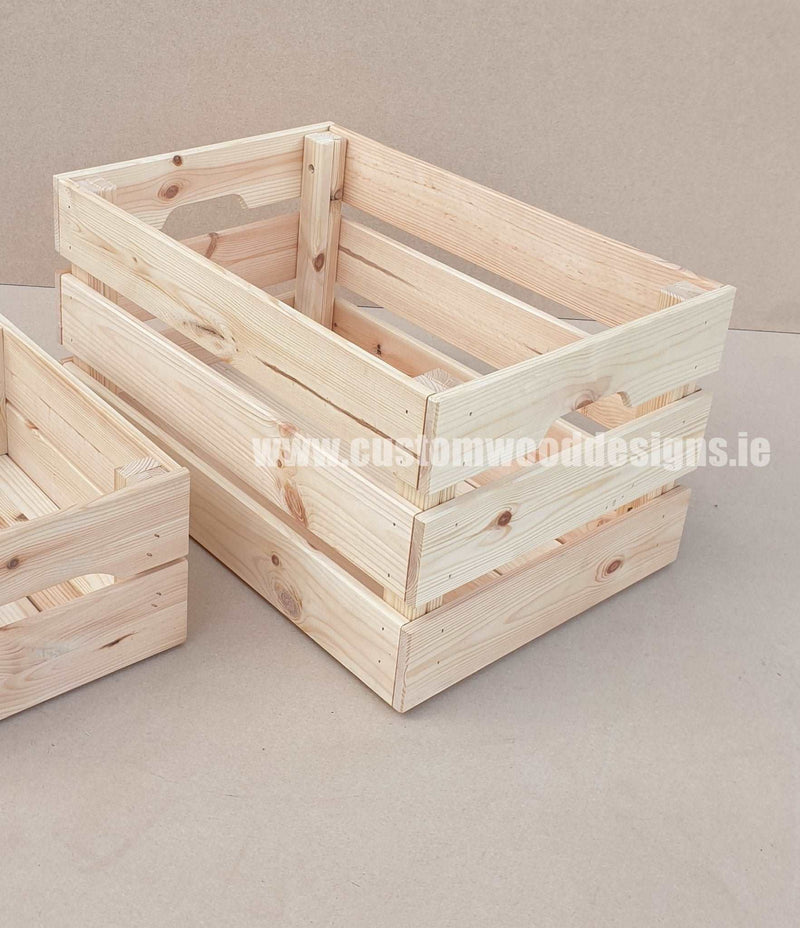 Load image into Gallery viewer, Large Pine Wood Crate 46 X 31 X 25cm pack of 10 Crate pin crate-default-title-large-pine-wood-crate-46-x-31-x-25cm-53611825889623