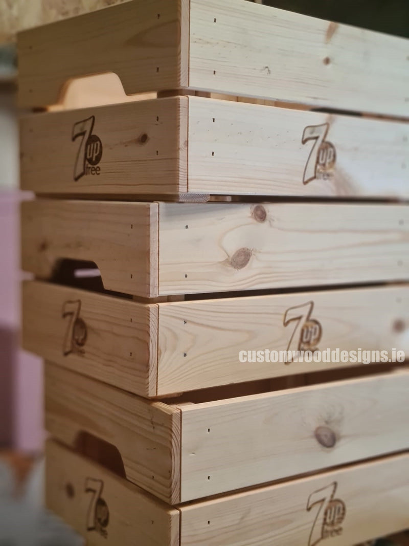 Load image into Gallery viewer, Small Pine Wood Crate Crate pin bedroom deco box container crate small box small crate wood wooden crate-default-title-small-pine-wood-crate-51437306347863