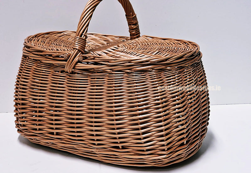 Load image into Gallery viewer, 10 x Oval Picnic Basket - 30hx38x24cm Custom Wood Designs __label: Multibuy default-title-10-x-oval-picnic-basket-30hx38x24cm-52960311411031