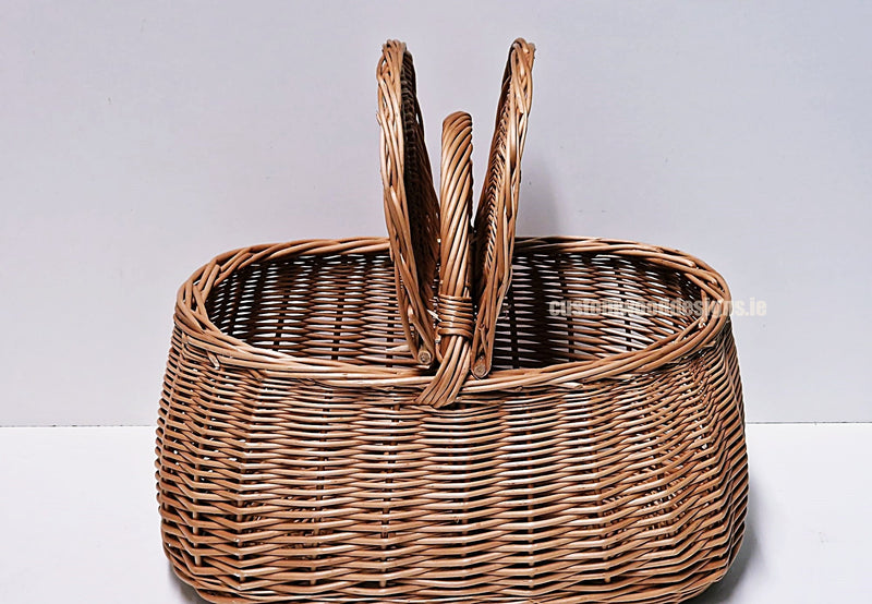 Load image into Gallery viewer, 10 x Oval Picnic Basket - 30hx38x24cm Custom Wood Designs __label: Multibuy default-title-10-x-oval-picnic-basket-30hx38x24cm-52960311476567