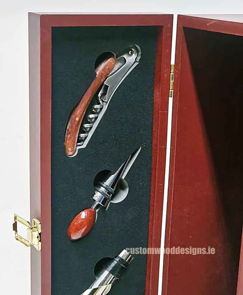 Load image into Gallery viewer, Bamboo Wine Box & Opener set - Rosewood Custom Wood Designs default-title-bamboo-wine-box-opener-set-rosewood-52627846332759