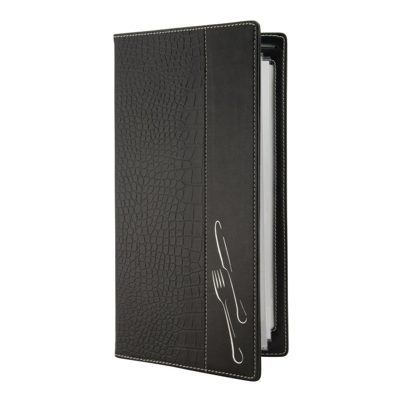 Load image into Gallery viewer, Crocodile style leather menu pack of 10 Custom Wood Designs __label: Multibuy default-title-crocodile-style-leather-menu-pack-of-10-53613296320855