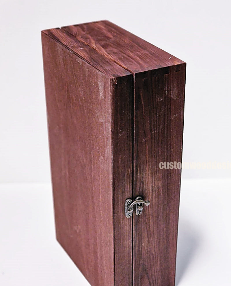 Load image into Gallery viewer, Hinged Lid 2 Bottle Box - Burgundy x25 Custom Wood Designs __label: Multibuy Bottle Box Bottle Boxes gift box Gift Boxes Single bottle box wooden Box default-title-hinged-lid-2-bottle-box-burgundy-x25-52627316769111