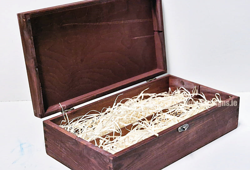 Load image into Gallery viewer, Hinged Lid 2 Bottle Box - Burgundy x25 Custom Wood Designs __label: Multibuy Bottle Box Bottle Boxes gift box Gift Boxes Single bottle box wooden Box default-title-hinged-lid-2-bottle-box-burgundy-x25-52627317391703