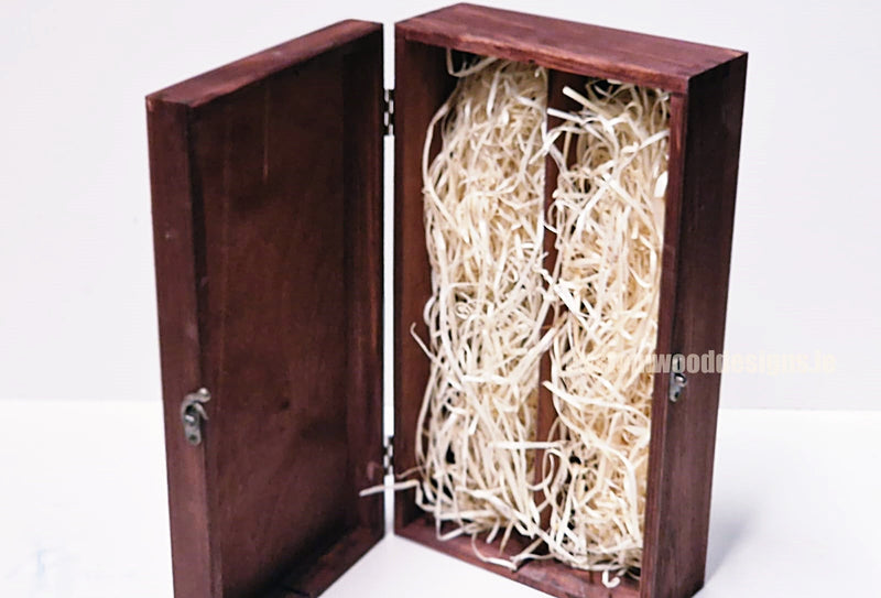 Load image into Gallery viewer, Hinged Lid 2 Bottle Box - Burgundy x25 Custom Wood Designs __label: Multibuy Bottle Box Bottle Boxes gift box Gift Boxes Single bottle box wooden Box default-title-hinged-lid-2-bottle-box-burgundy-x25-53613555253591