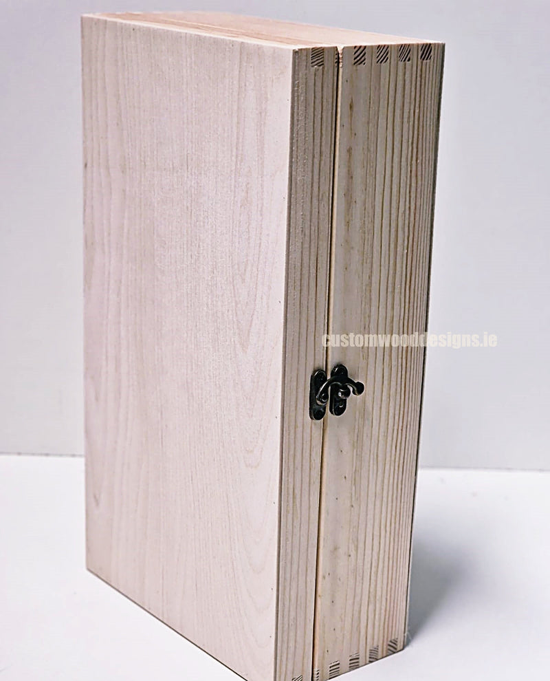 Load image into Gallery viewer, Hinged Lid 2 Bottle Box - Natural x25 Custom Wood Designs __label: Multibuy Bottle Box Bottle Boxes gift box Gift Boxes Single bottle box wooden Box default-title-hinged-lid-2-bottle-box-natural-x25-53613532283223