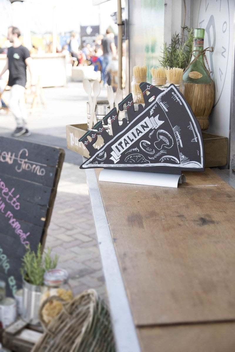 Load image into Gallery viewer, Pizza Chalkboard. Pack of 6 Custom Wood Designs __label: Multibuy default-title-pizza-chalkboard-pack-of-6-53612386189655