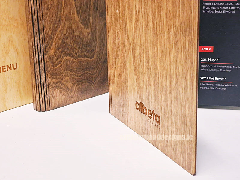 Load image into Gallery viewer, 20 x Personalised Wood Menus 20x20cm Custom Wood Designs __label: Multibuy walnut-20-x-personalised-wood-menus-20x20cm-53612672188759